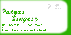 matyas mingesz business card